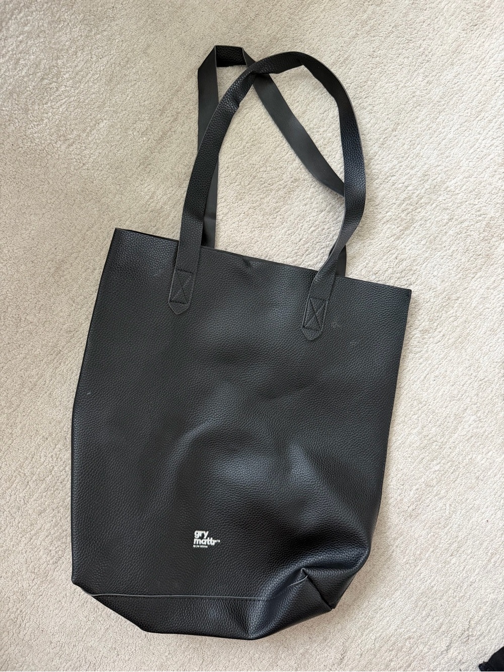 Gray Matters Black Pebbled Leather Tote